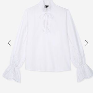 NWT WHITE BLOUSE WITH BRODERIE ANGLAISE The Kooples